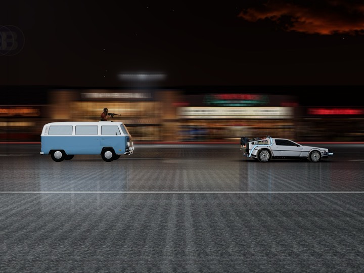 Side view of the chase
