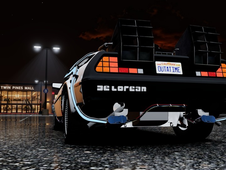 The OUTATIME license plate