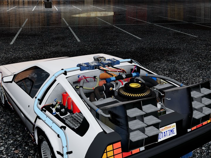 Mr. Fusion and the back of the DeLorean